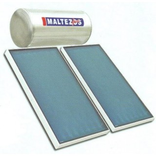 MALTEZOS GLASS ηλιακός θερμ/νας Ταράτσας GL 200L/2SAC 90x150