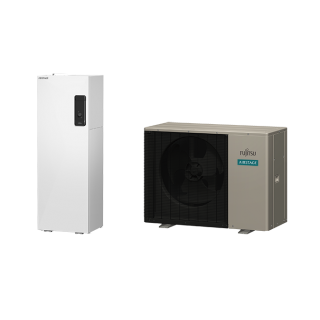 FUJITSU Comfort Series με Hydro Tank WGEP100KR3-19/WPEG050KRF αντλία θερμότητας MONOBLOCK 5KW 60°C Μονοφασική
