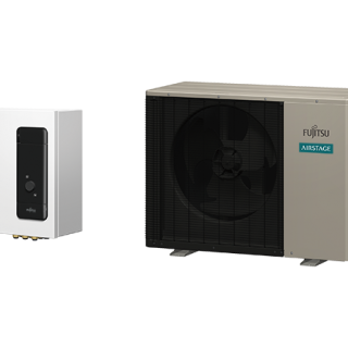 FUJITSU Comfort Series με Control Box UTW-SCBEC/WPEG080KRF αντλία θερμότητας MONOBLOCK 8KW 60°C Μονοφασική